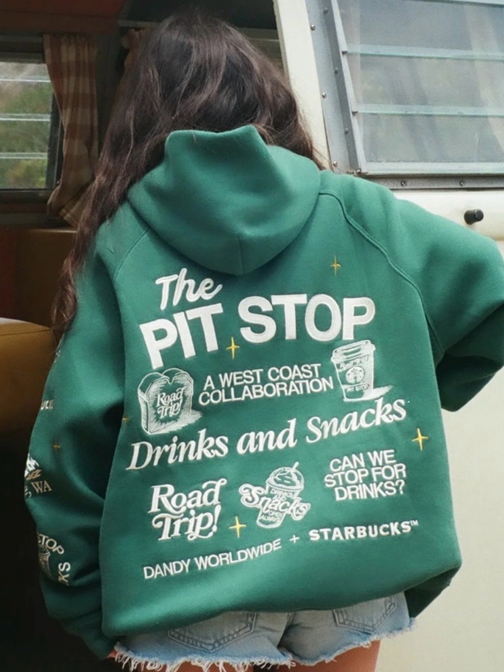 Starbucks Green 'Pit Stop' Graphic Hoodie Jacket